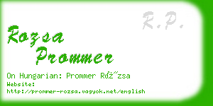 rozsa prommer business card